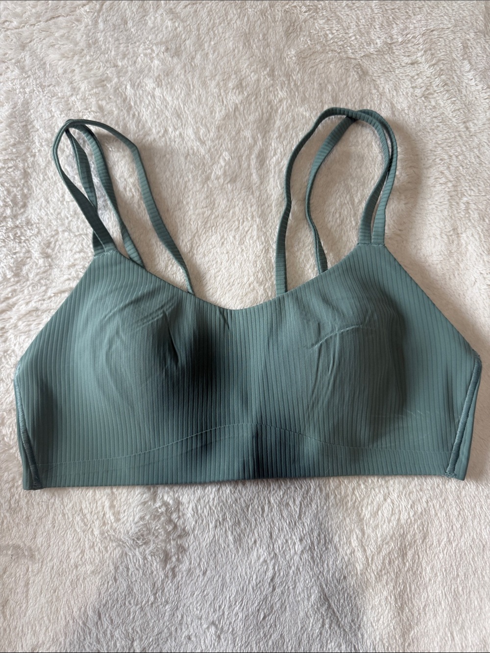 lululemon athletica Like a Cloud Bra TideWater Teal Ribbed B/C Size 6